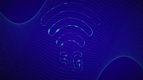 Dark blue Digital 5g background