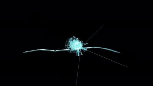 3D Seamless Loop Satellite Hologram Wireframe