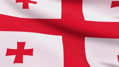 National Flag of Georgia Waving Realistic Animation