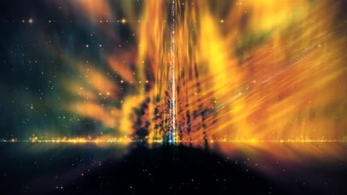 Fond de mouvement spatial pilier étincelant nuages colorés