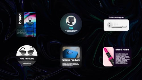 Abstract Glass Product Cards for Modern E-commerce Display