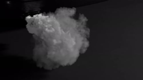 Dense White Smoke Puff and Flow Simulation