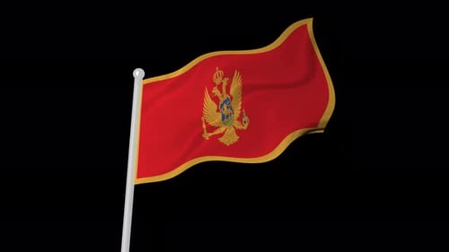 Realistic Waving Flag of Montenegro Animation