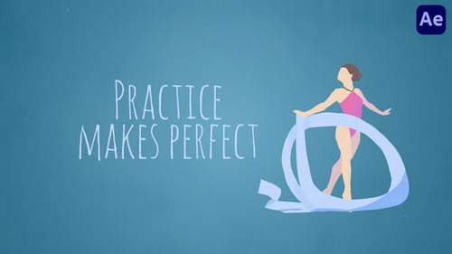 Fluid Rhythmic Gymnastics Motion Graphics Card