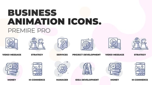 Modern Business Line Art Animated Icons Pack