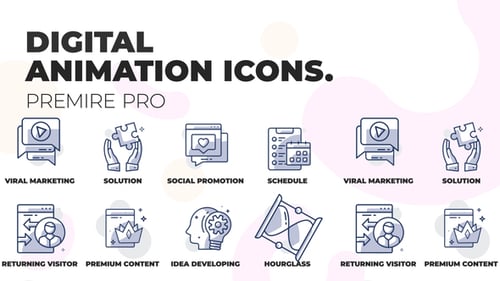 Clean Animated Digital Marketing Icons Pack