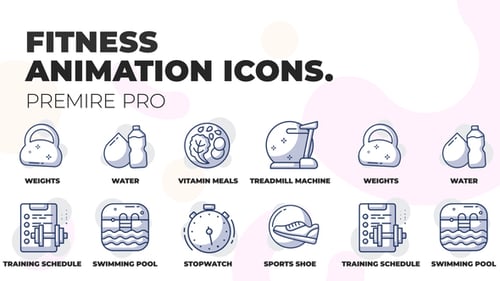 Minimal Animated Fitness and Sport Icons