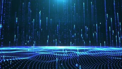 Futuristic Blue Digital Particles Cyberspace Background