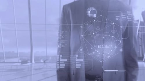 Animated Futuristic Holographic Big Data Interface Display