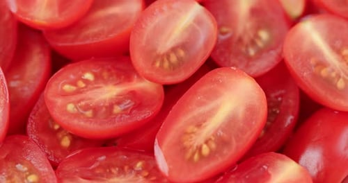 Fresh Cherry Tomatoes, Close Up Food Footage