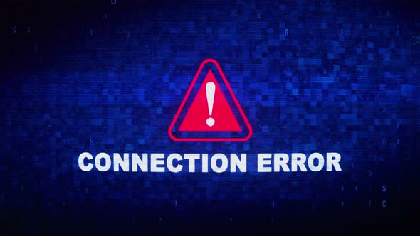 Animated Connection Error Glitch Message with Warning Icon, Backgrounds ...