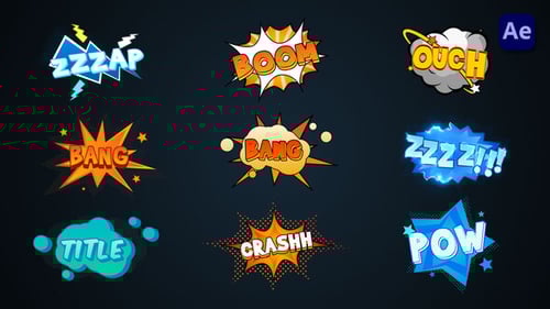 Explosive Comic Book Title Animations with Dynamic Sound Effects