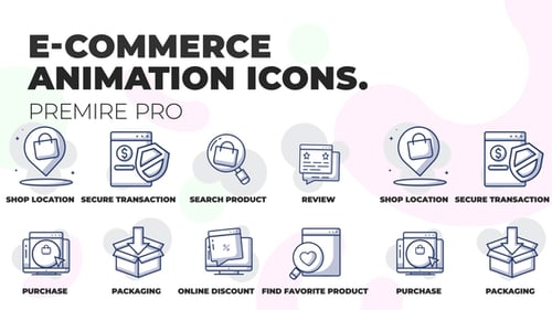 Animated E-Commerce Shopping Line Icons Pack