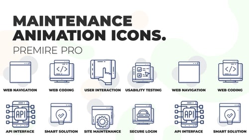 Site maintenance - Animation Icons (MOGRT)