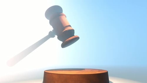 3D Animated Gavel Striking Sound Block