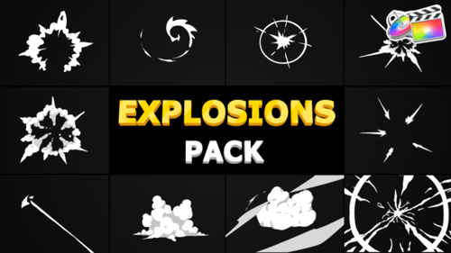 Dynamic Hand-Drawn Explosion and Cartoon Motion Graphics Pack