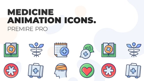 Animated Medical and Healthcare Icon Pack for Premiere Pro