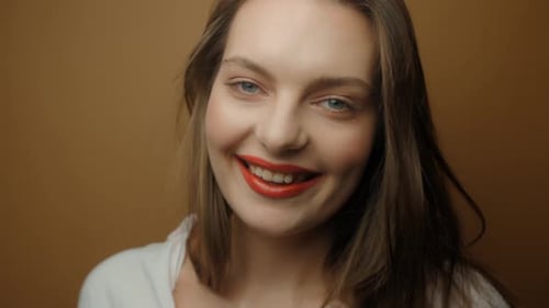 Elegant Woman Posing With Makeup Close Up