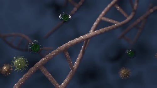 Microscopic DNA Repair and Viral Interaction Science Animation