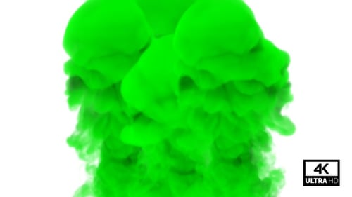 Large Scale Green Smoke Billowing Over Steady Flow