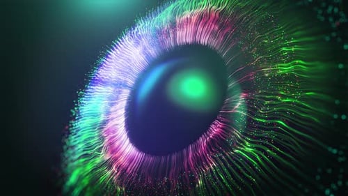 Abstract Glowing Particle Eye Animation