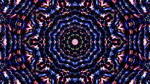 Vibrant Neon Lights Kaleidoscope Pattern Abstract Background Animation