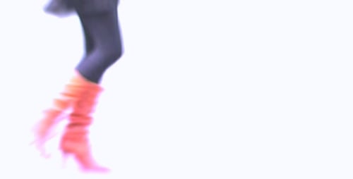 Fashionable Boots Walking with Stylized Motion