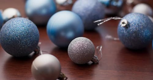 Festive Blue and Silver Christmas Ornament Collection