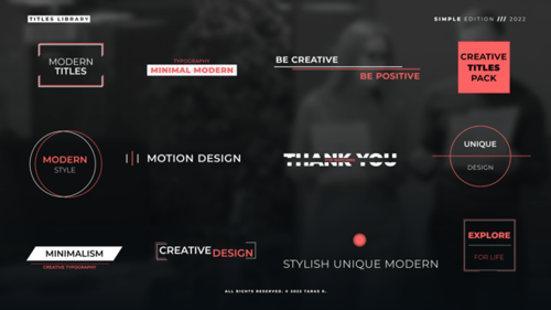 Modern Minimal Animated Titles Pack