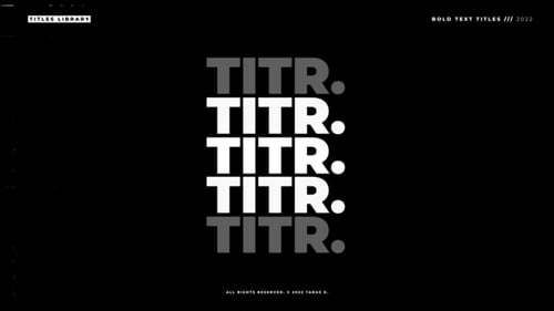 Dynamic Bold Titles for Modern Kinetic Text Animations