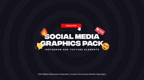 Animated Social Media Interaction Elements for YouTube and Instagram