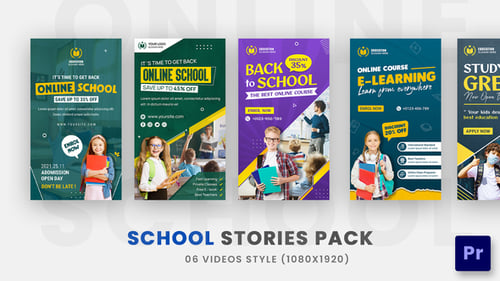Online School Promo Stories Pack For Premiere Pro