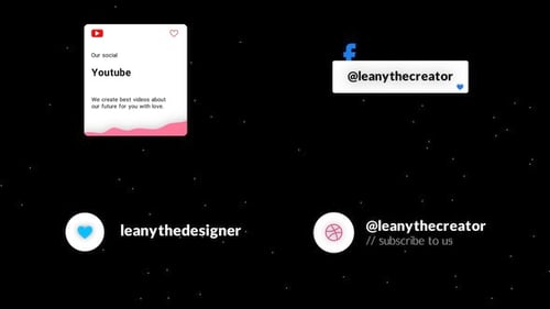 Minimal Animated Social Media Lower Thirds and Info Cards