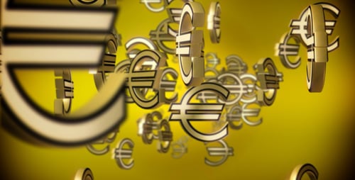 Dynamic Golden Euro Currency Symbols Background