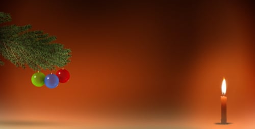 Holiday tree and candle