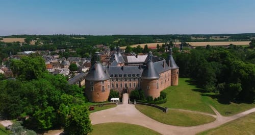 France Old Castle Drone Aerial View