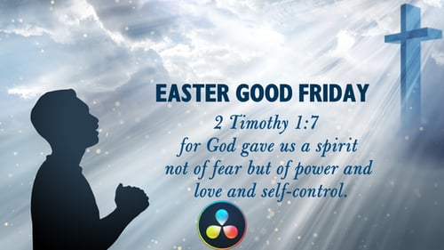 Uplifting Worship Opener with Cross and Heavenly Light Rays