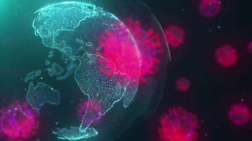 Futuristic Digital Earth Global Pandemic Animation