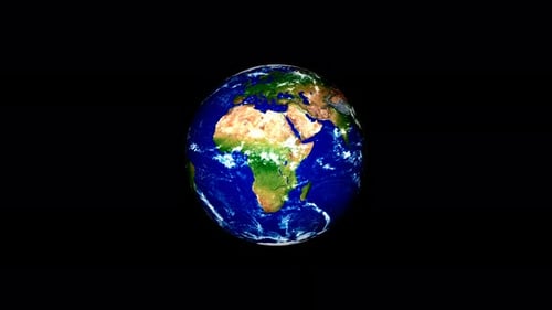 Realistic Rotating Earth Globe Animation