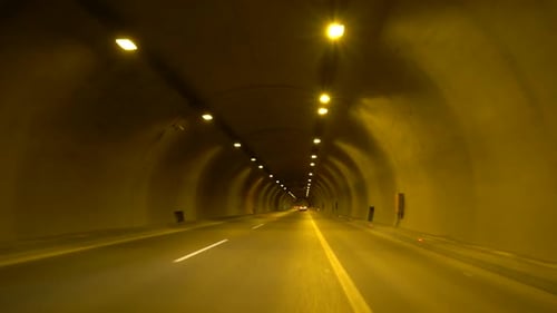 Driving Through A Long Tunnel