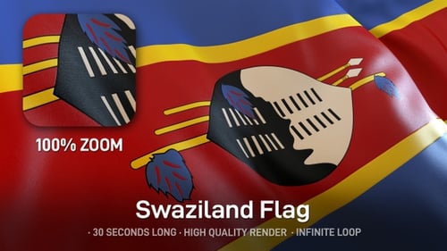 Eswatini National Flag Realistic Waving Animation