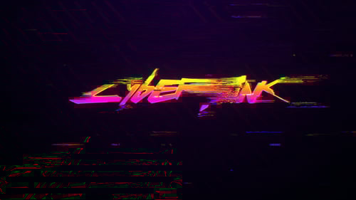 Digital Glitch Logo Reveal with Cyberpunk Neon Style