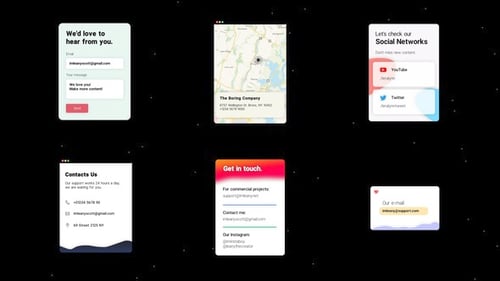 Modern Business Contact Details and Social Media Layouts