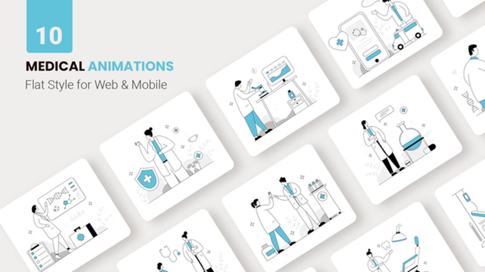 Animated Flat Design Medical Icons for Healthcare Videos, Openers ft ...
