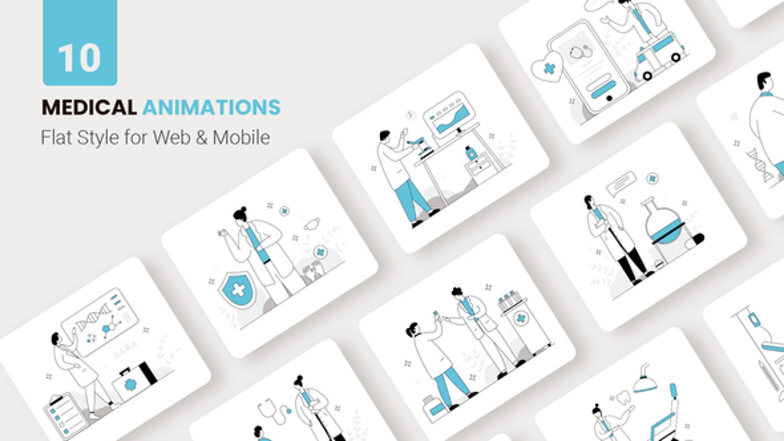 Animated Flat Design Medical Icons for Healthcare Videos, Openers ft ...