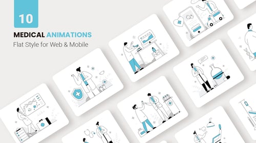 Animated Flat Design Medical Icons for Healthcare Videos