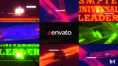 Dynamic Glitch Brushstroke Intro for Logo and Text Reveal