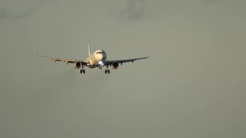 Passenger Airplane Before Landing