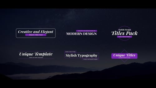 Unique Titles Pack For After Effects