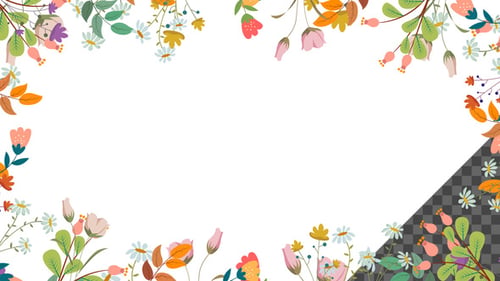 Transparenter Rahmen mit Blumenmuster - 2 Clips